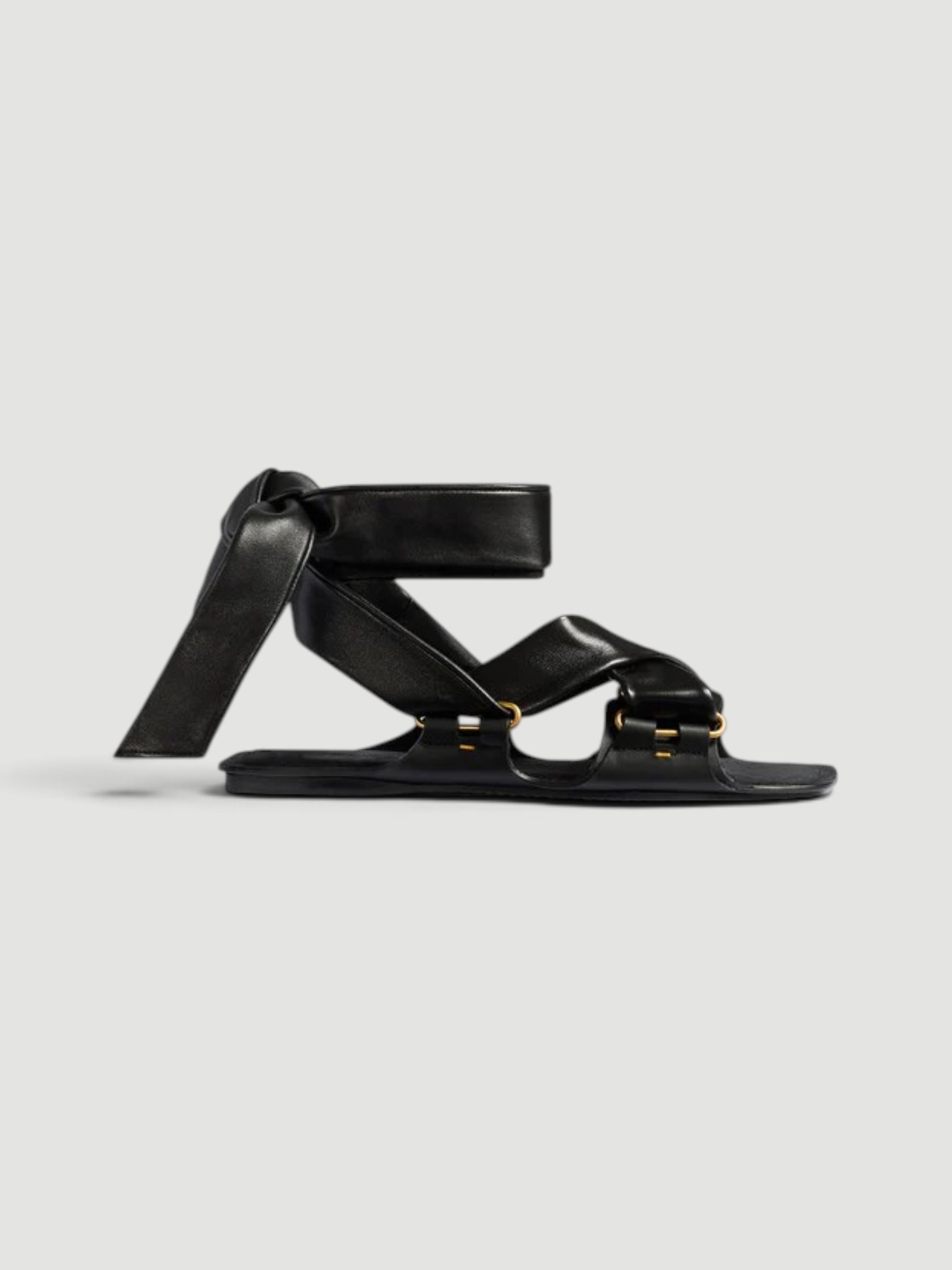 Khaite Boden Tied Sandal in black.