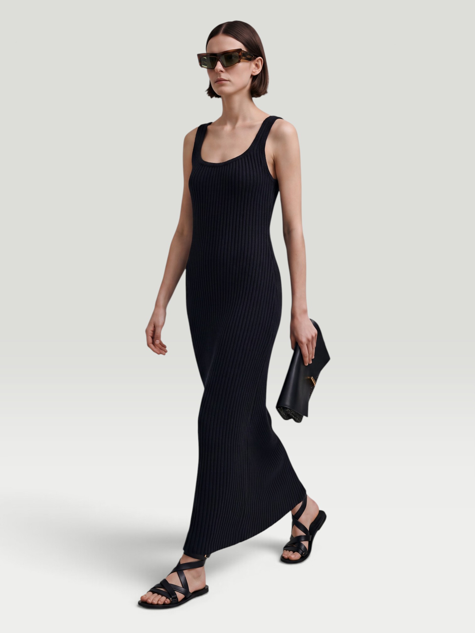 Khaite Lex Dress in black. Styled by Sharon Lombardo for FDV Concierge.
