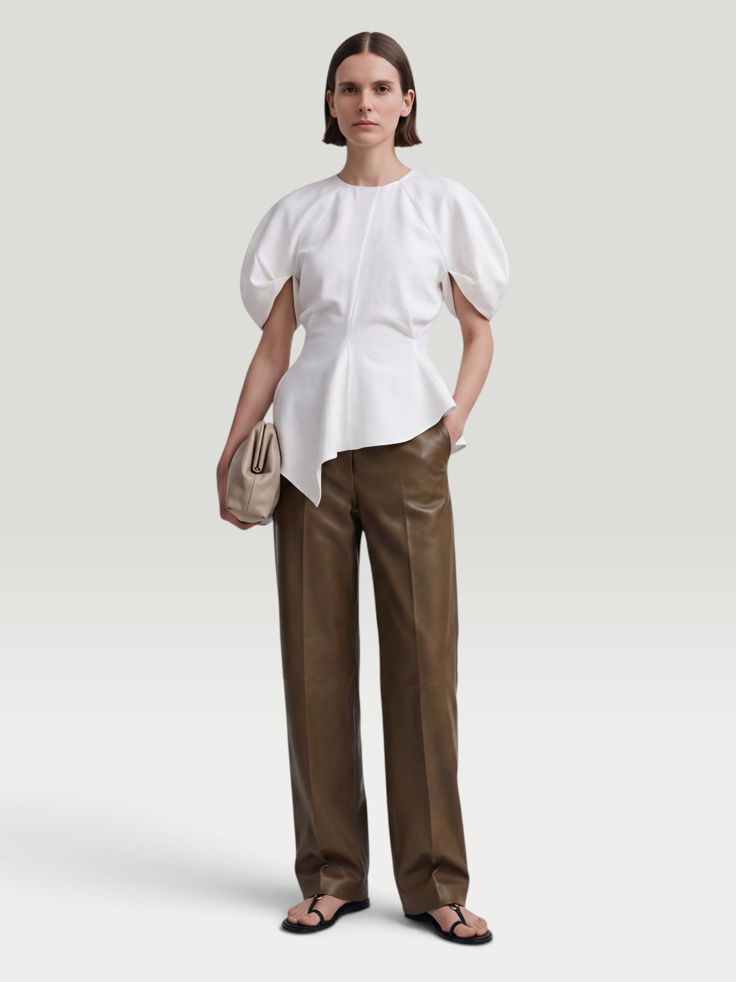 Khaite Rumi Top in natural. Styled by Sharon Lombardo for FDV Concierge.