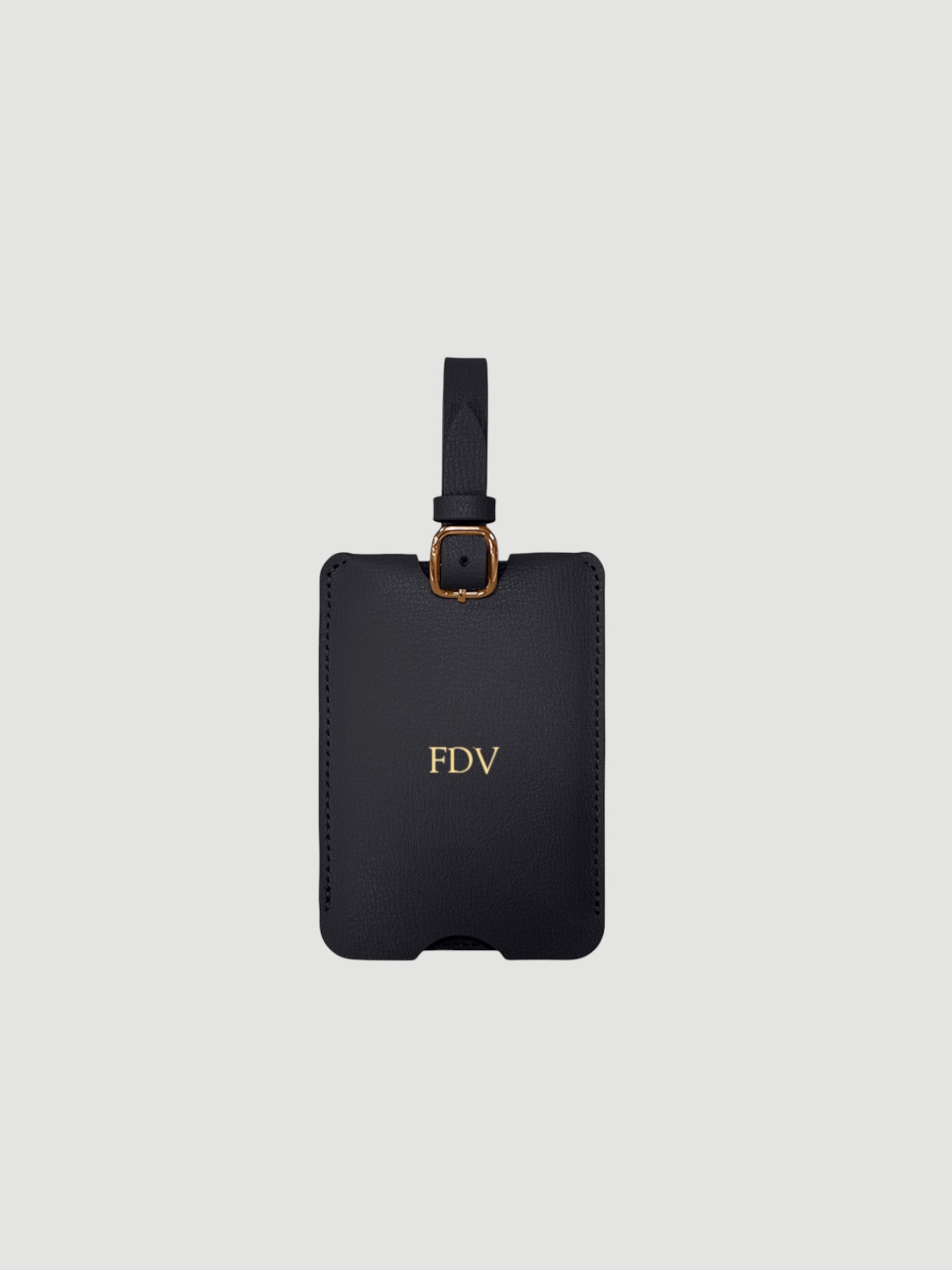 Leatherology Deluxe Luggage Tag in black.