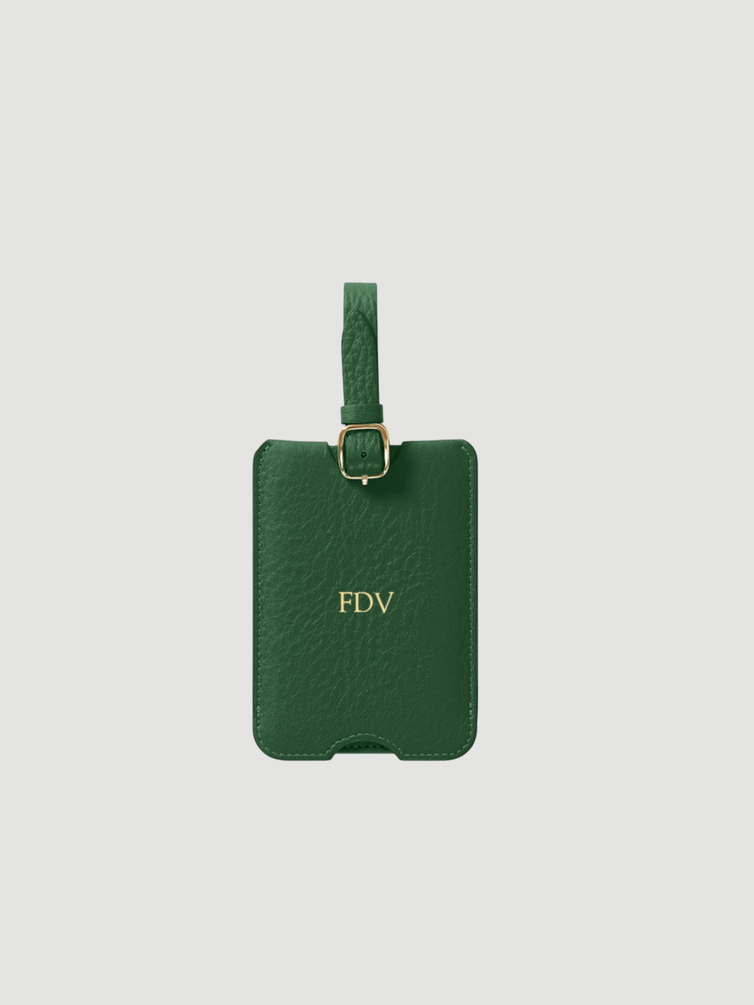 Leatherology Deluxe Luggage Tag in green.