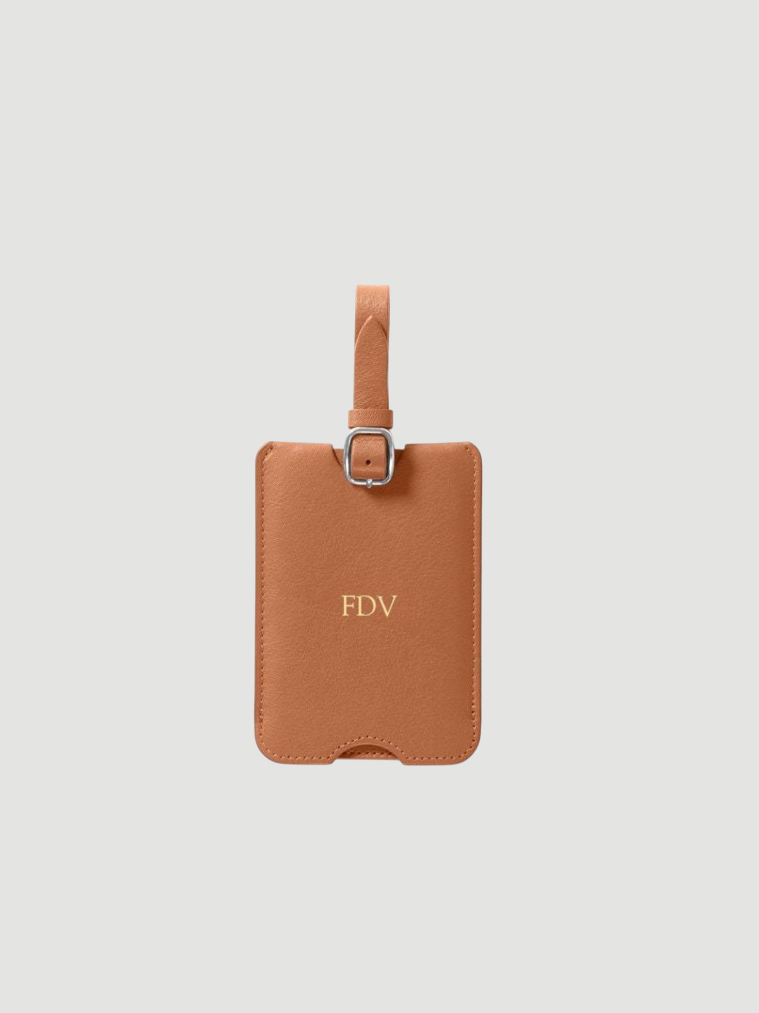 Leatherology Deluxe Luggage Tag in saddle.