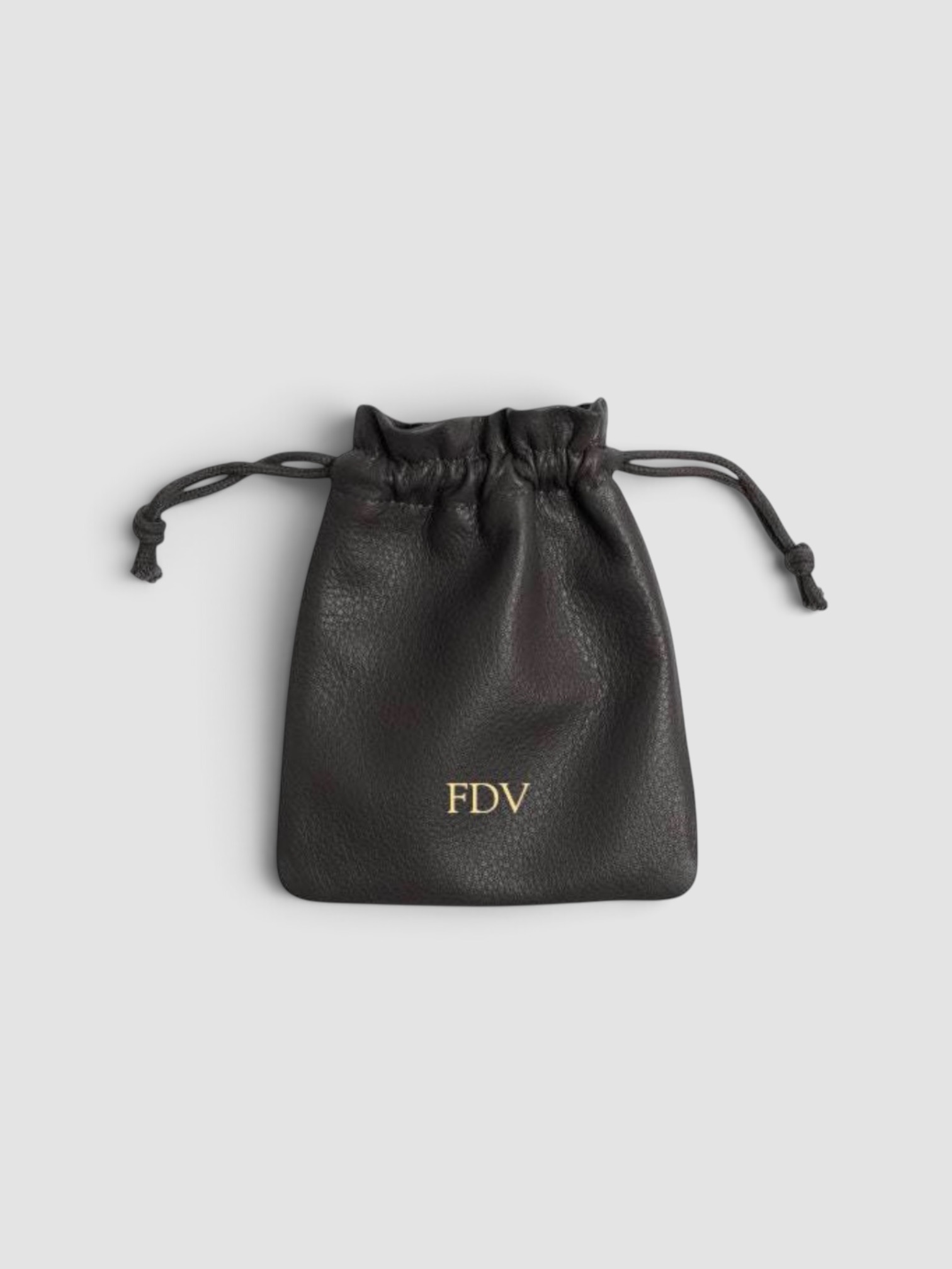 Leatherology Flat Drawstring Pouch in black.