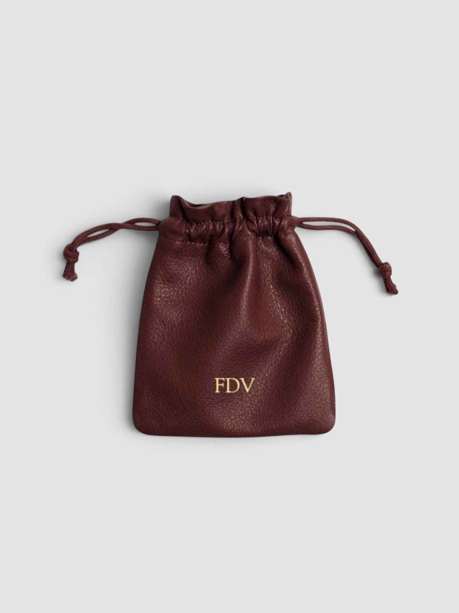 Leatherology Flat Drawstring Pouch in bordeaux.