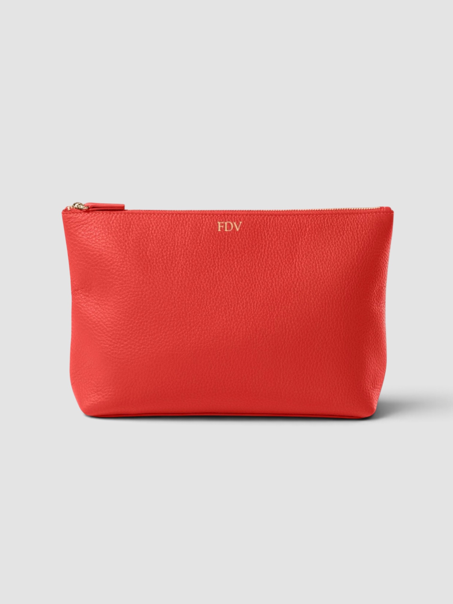 Leatherology Large Accessories Pouch in red.