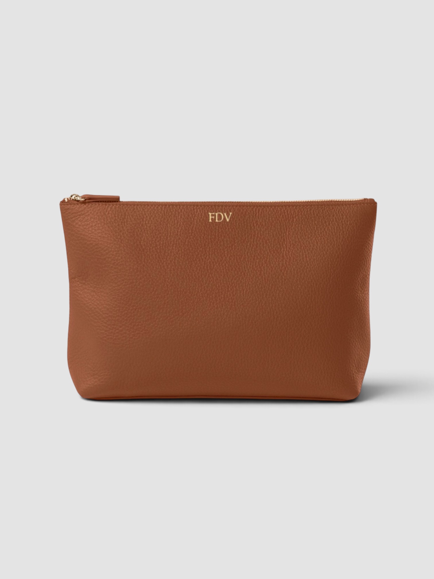 Leatherology Large Accessories Pouch in saddle.