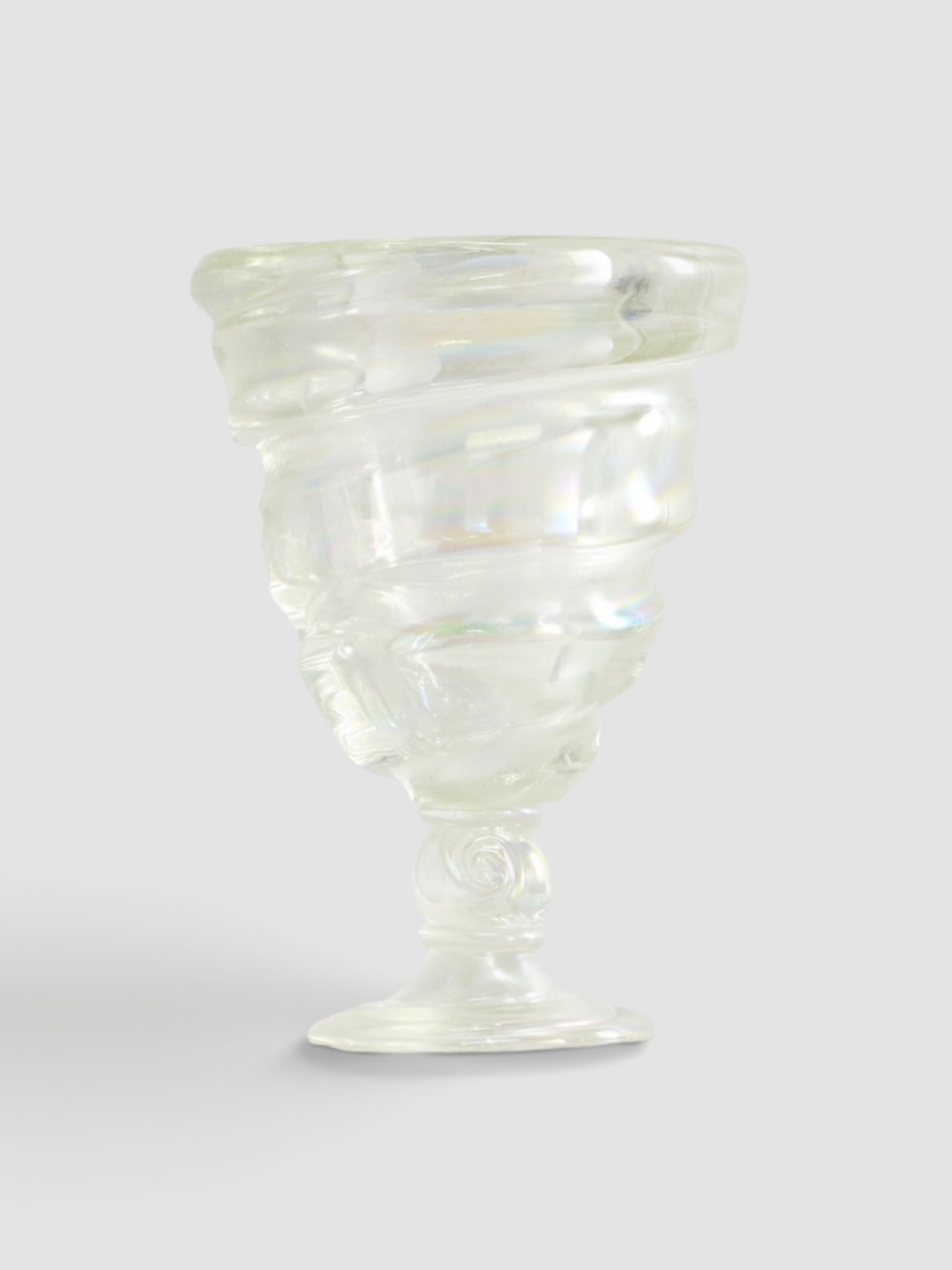 Sophie Bille Brahe Cellophane Iridescent Murano Glass Vase in clear.