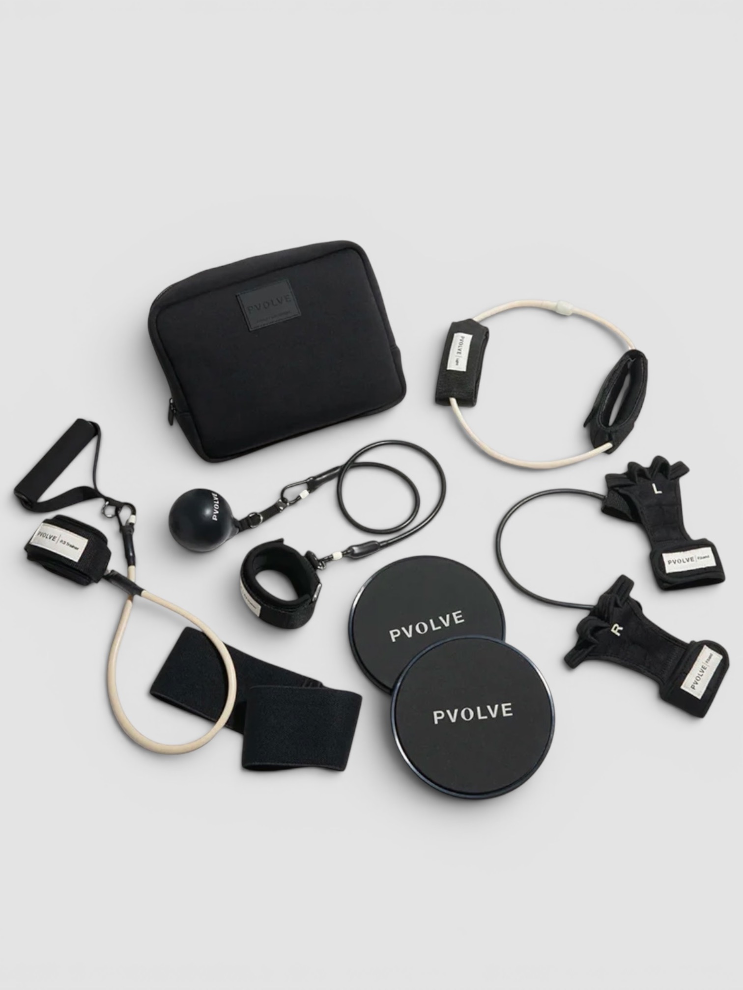 Pvolve Sculpt Anywhere Travel Bundle in black.