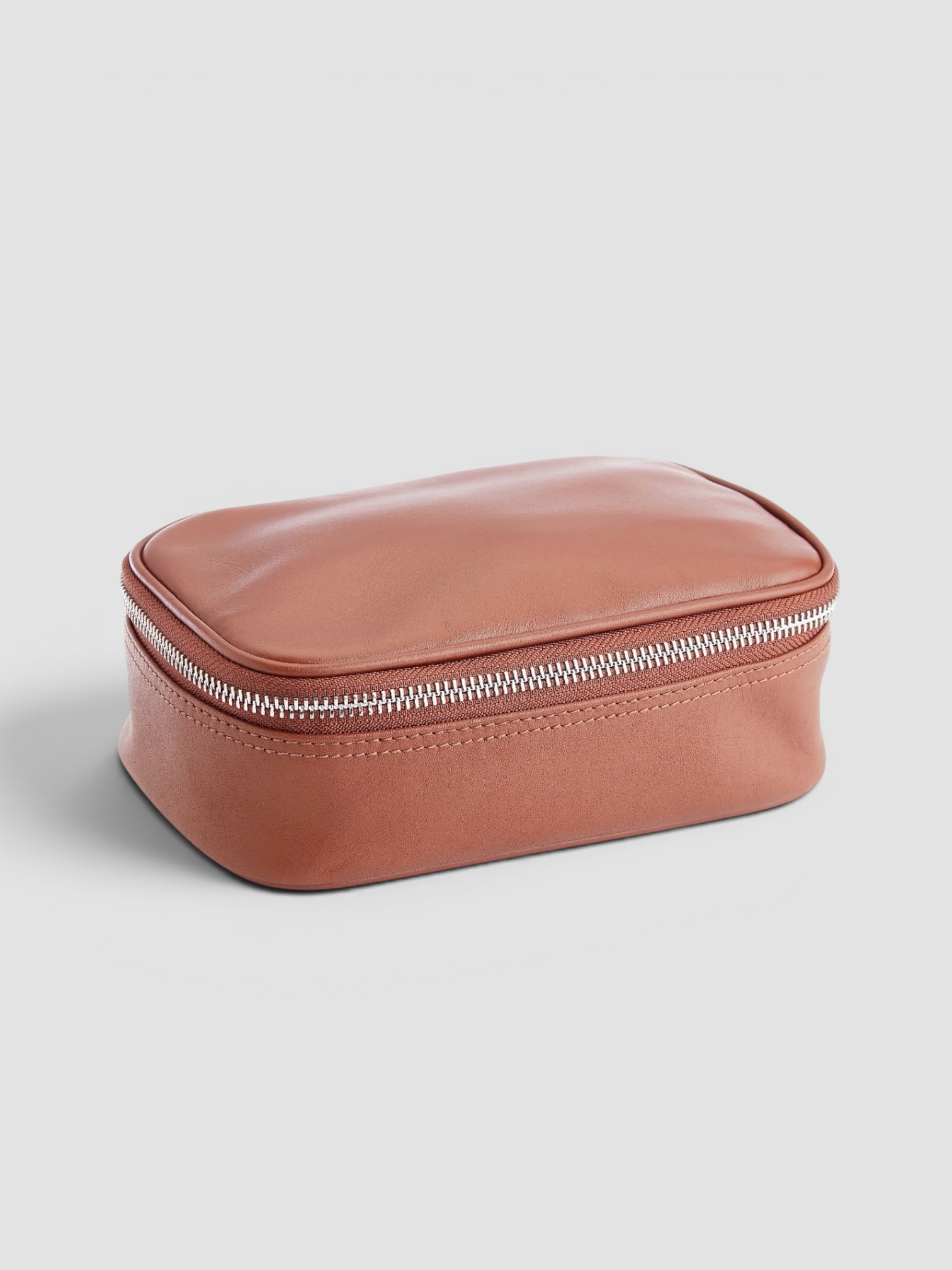 Royce New York Zippered Travel Tech Organizer Case in brown.