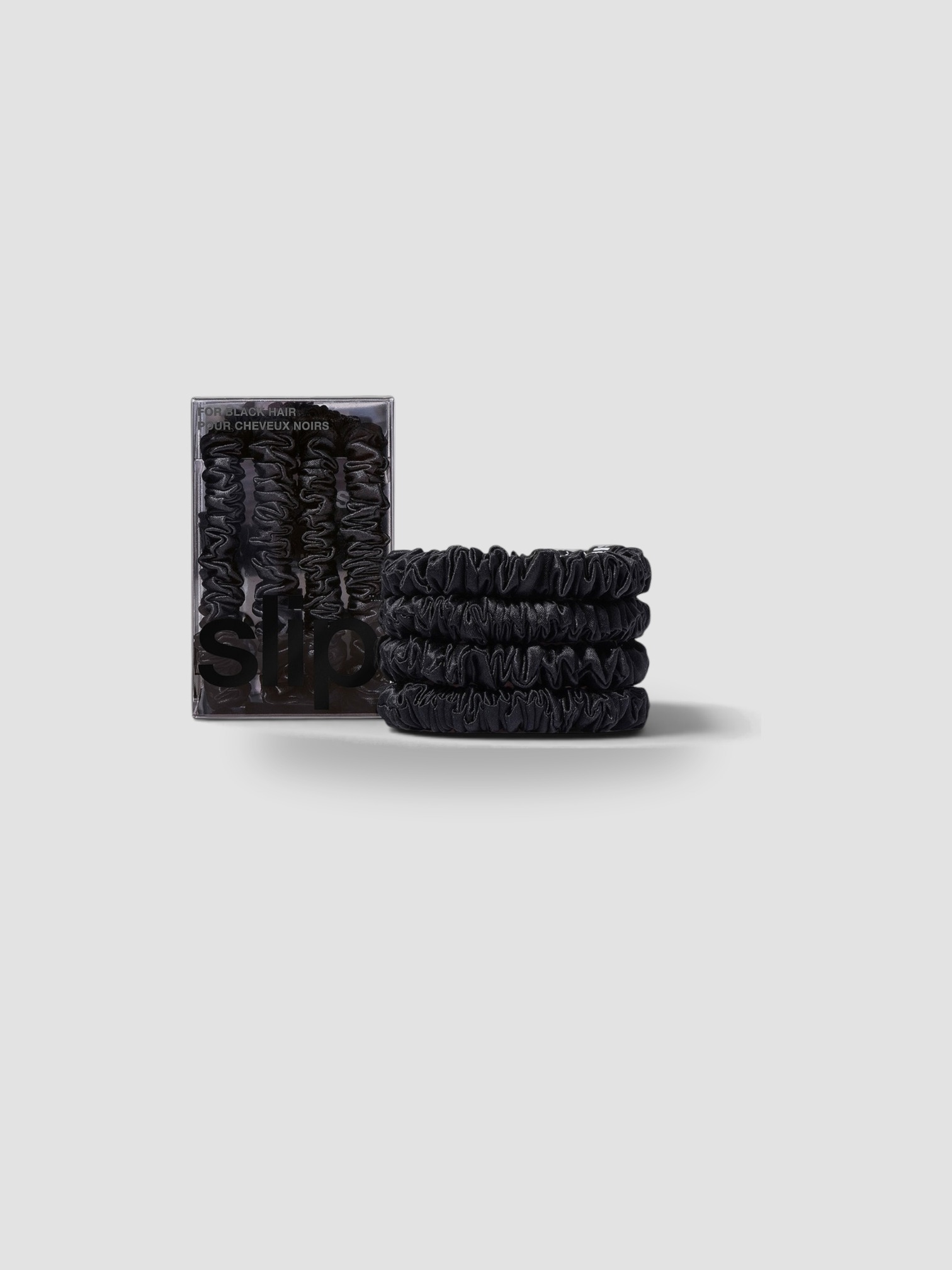 Slip Skinny Scrunchies 4 Pack in black.