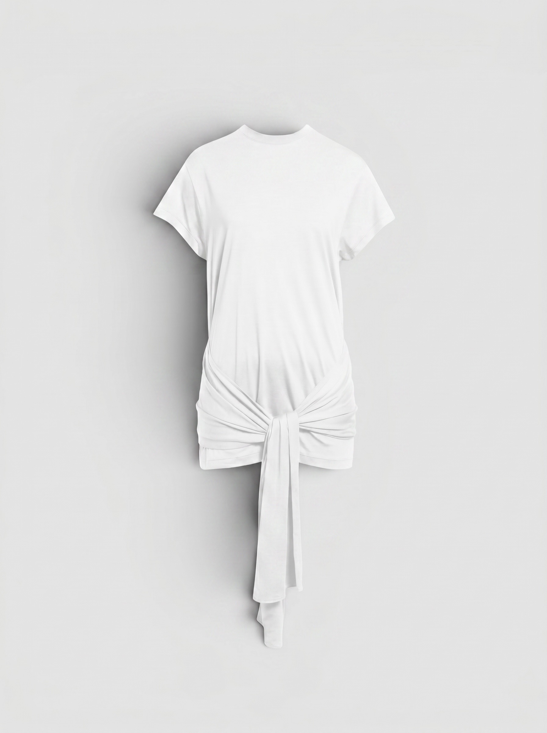 Totême Tie-Waist Jersey Top in white. Styled by Sharon Lombardo for FDV Concierge.